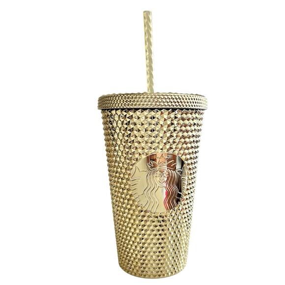 Starbucks gold studded cup with straw - Picture 2 of 6